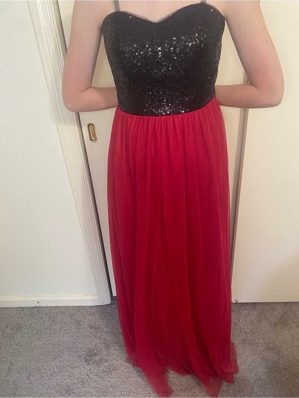 Christina Wu Celebration Two-Tone Evening Gown Size 2 prom homecoming formal red